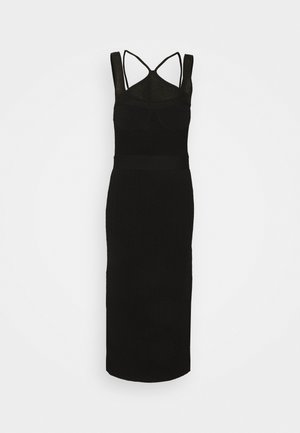 GATHERED BUSTIER HALTER GOWN - Strikkjoler - black