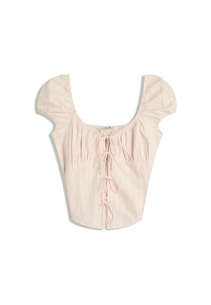 TEXTURED SHORT SLEEVE - Blúz - light pink