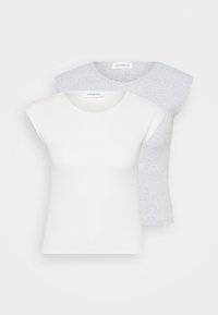 2 PACK - Basic T-shirt - light grey melange/egret