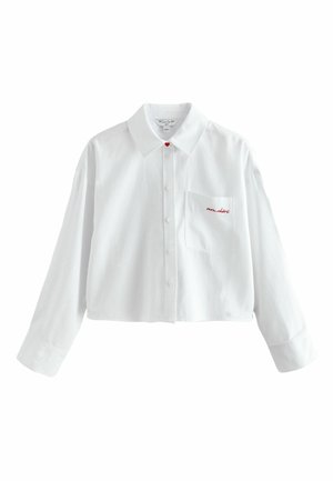 CASUAL LONG SLEEVE CROPPED WITH POCKET EMBROIDERY - Hemdbluse - white