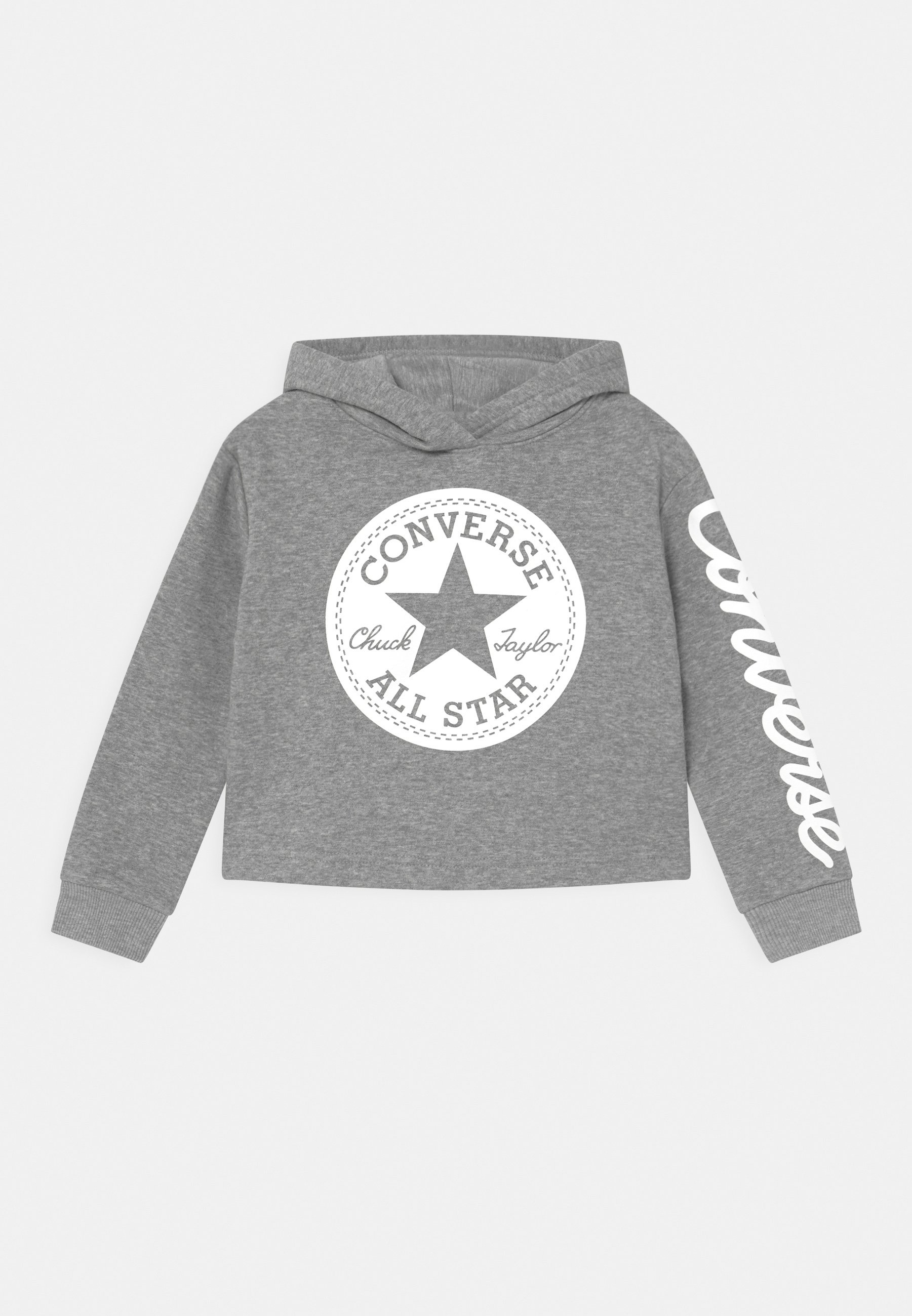 Converse CHUCK PATCH CROPPED HOODIE - Kapuzenpullover - grey  heather/grau-meliert