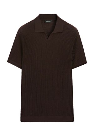 Massimo Dutti, WOOL BLEND SHORT SLEEVE KNIT POLO - Polo - bordeaux