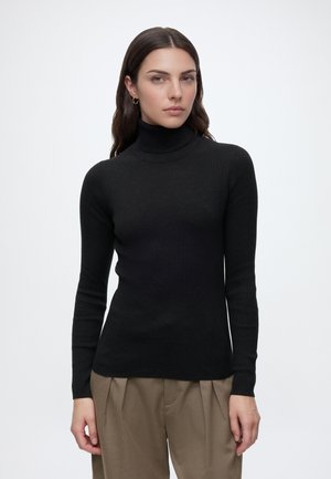 Marc O'Polo, KNIT PULLOVERS LONGSLEEVE, TURTLE RIB - Maglione - coal grey melange