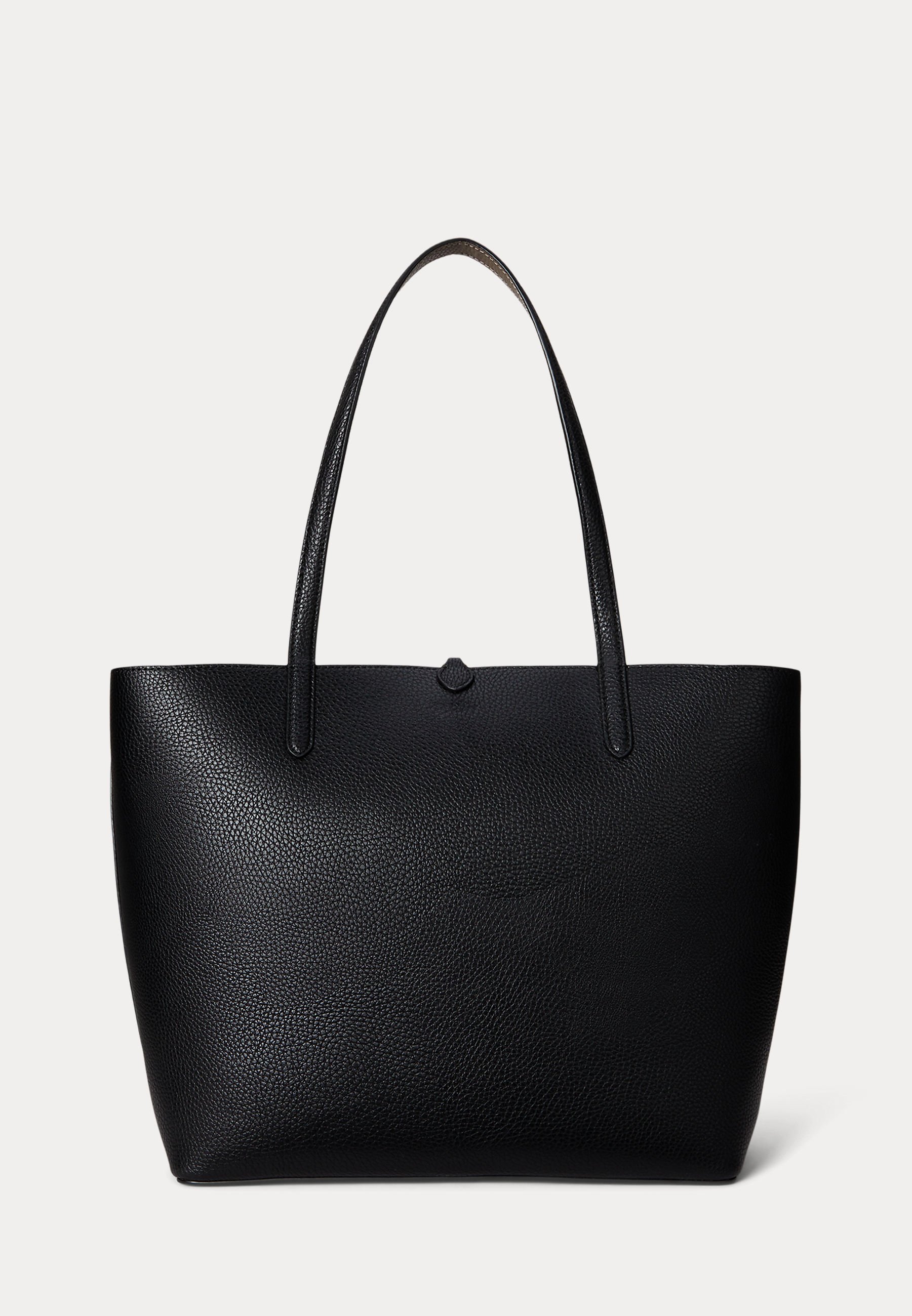 バッグ Lauren Ralph Lauren Black Leather Tote Lauren Ralph Lauren FAUX-LEATHER REVERSIBLE TOTE BAG - Saco de mão