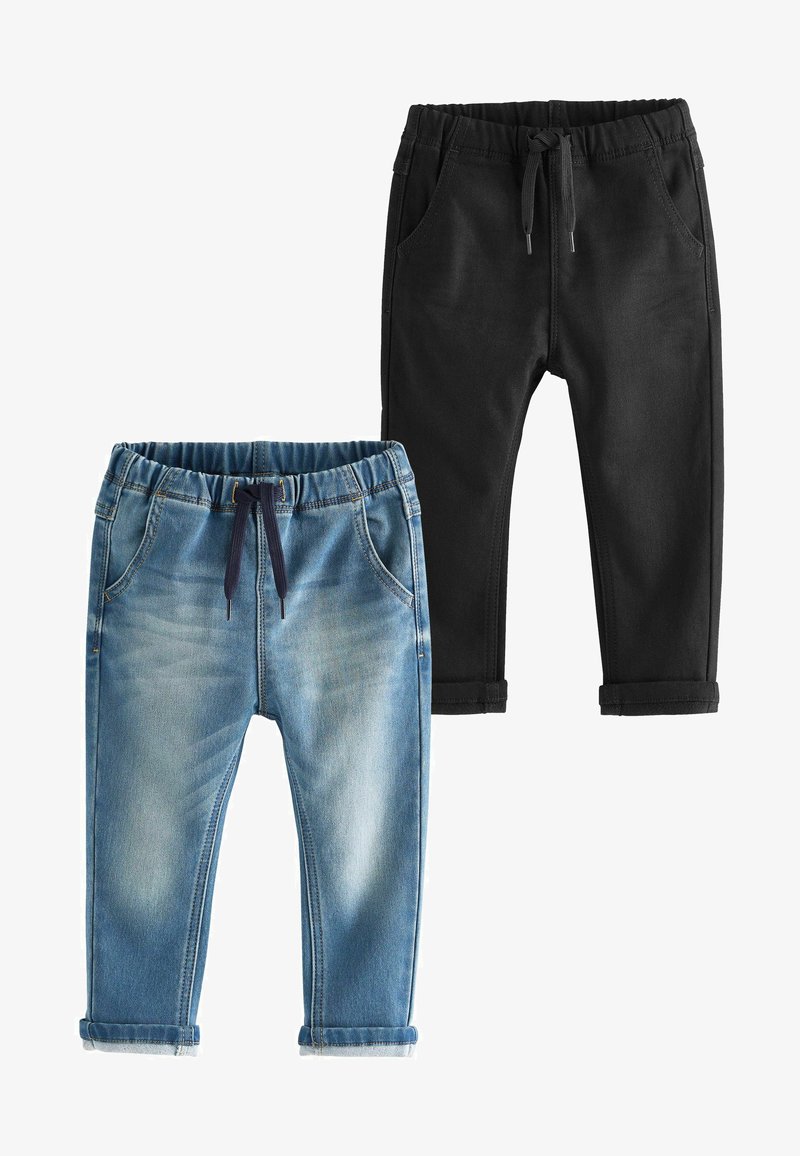 Next SUPER SOFT PULL-ON JEANS WITH STRETCH 2 PACK - Blugi slim fit - blue black denim