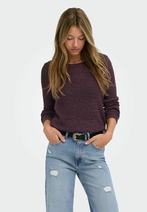 ONLY, ONLGEENA XO L/S PULLOVER KNT NOOS - Striktrøje - fudge