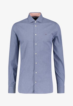 Blauw geruit overhemd met lange mouwen en een button-down kraag, voorzien van witte knopen en een contrasterende binnenkant van de kraag. Gemaakt van katoen.