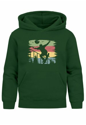 SKATEBOARD RETRO SKATER PULLOVER - Kapuzenpullover - dunkelgrün