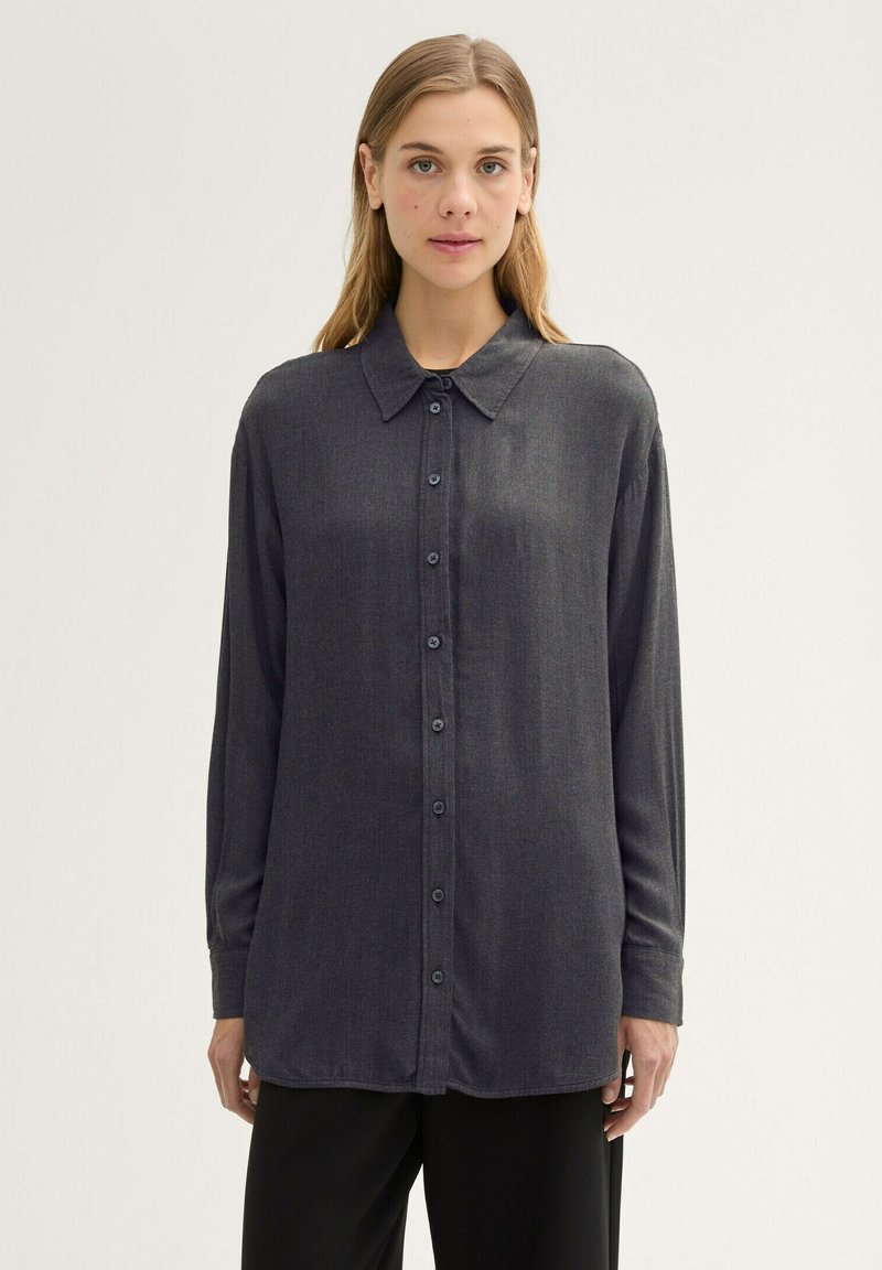 TOM TAILOR DENIM Gombos blúz - shale grey melange