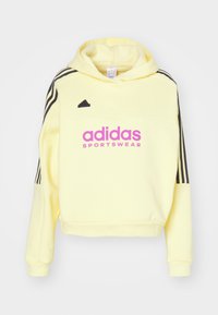 adidas Sportswear TIRO CUT 3 STRIPES HOODIE - Mikina s kapucňou - almost yellow melange/legend ink