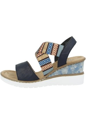 Rieker Wedge sandals - pacific-pacific-multi print (v3518-14)