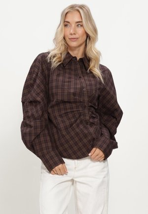 Notre-V NOTRE-V DAMES BLOUSES NV-ISA BIG CHECK. - Overhemdblouse - brown