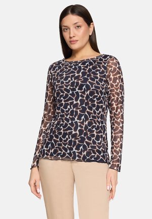 MIT ANIMALPRINT  - Bluse - dark blue brown