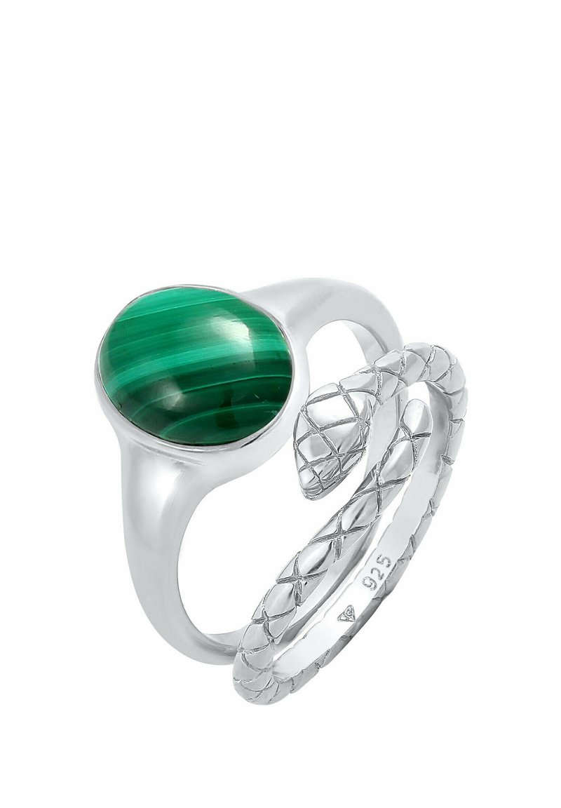 Bague En Argent 925 Avec émeraude Naturelle Ovale - Pierre Principale 12x10 Mm - Taille 8 - Style Vintage Art Nouveau
