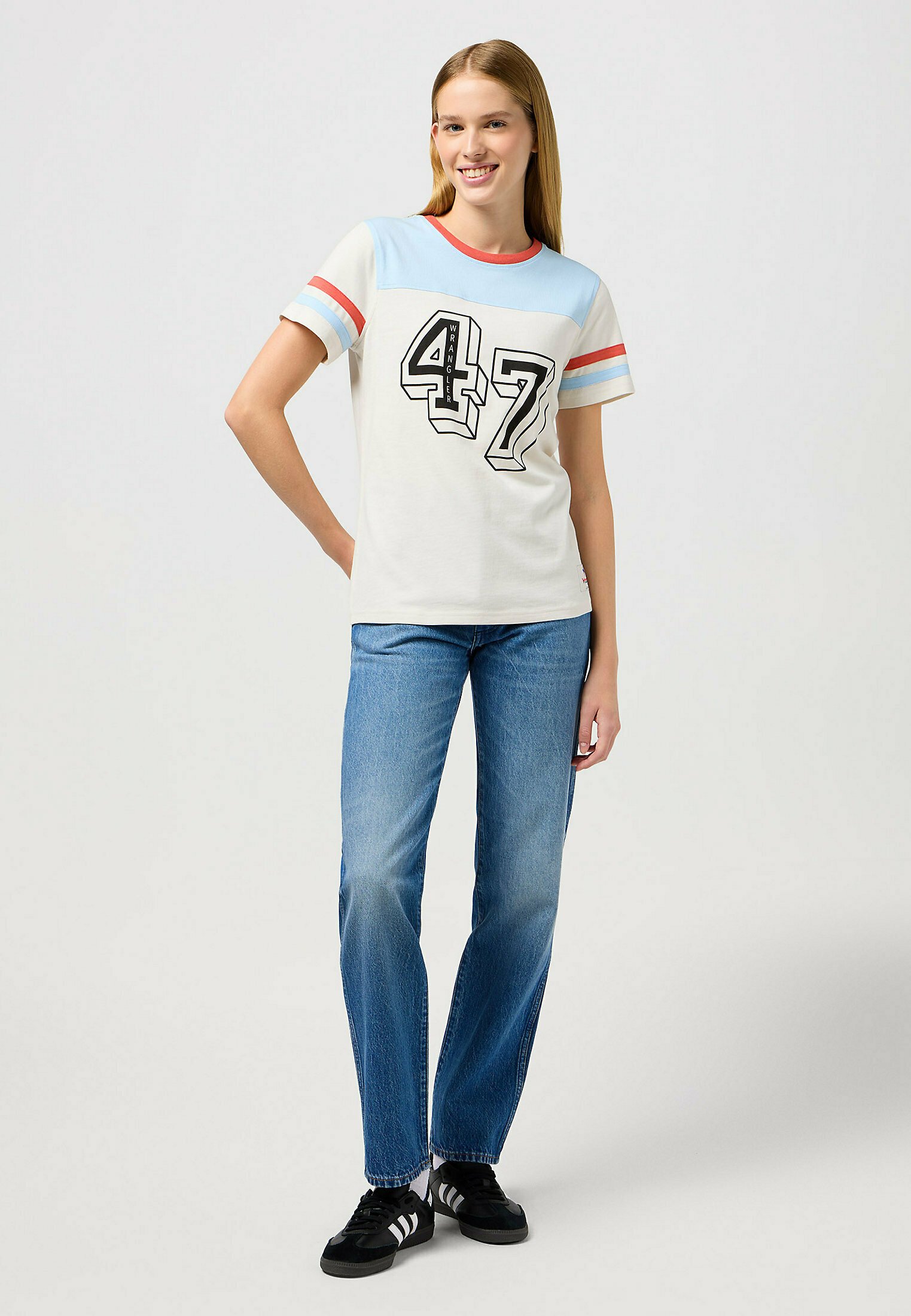 Wrangler YOKE - Print T-shirt - vintage white/off-white