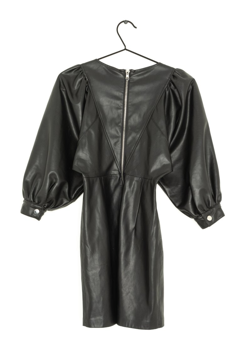 mini leather dress womens Steve Madden Women's Tilly Dress Short Sleeve Faux Leather Dresses - Black main image 0