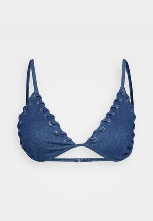 Good American TRIANGLE  - Bikini felső - denim rinse