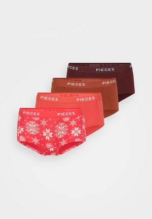 PCLOGO LADY 4 PACK - Boxerky - chocolate truffle/red/bordeaux/red/white