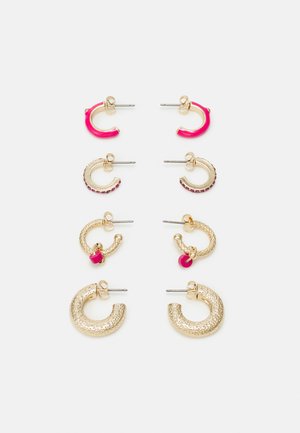 Pieces PCPINKIS 4-PACK EARRINGS - Brincos - gold-coloured