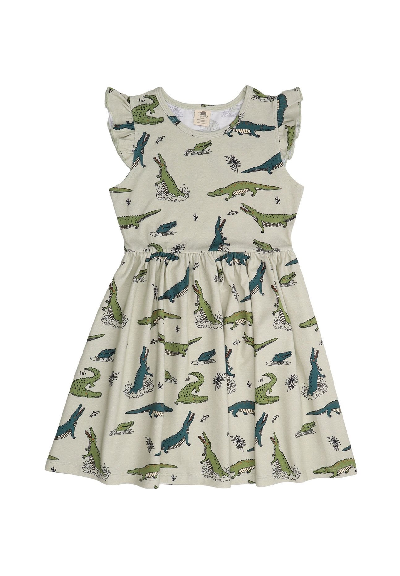 Walkiddy FUNNY CROCODILES-RUFFLE - Jersey dress - green - Zalando