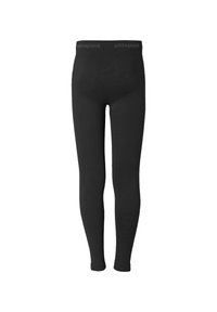 Sorte atletiske leggings med en tætsiddende pasform, lavet af strækbart materiale. Har en blød talje med subtil branding og teksturerede paneler.