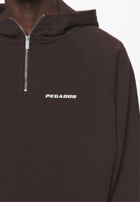 Pegador LOGO OVERSIZED HALF ZIP HOODIE - Hættetrøje - washed oak brown