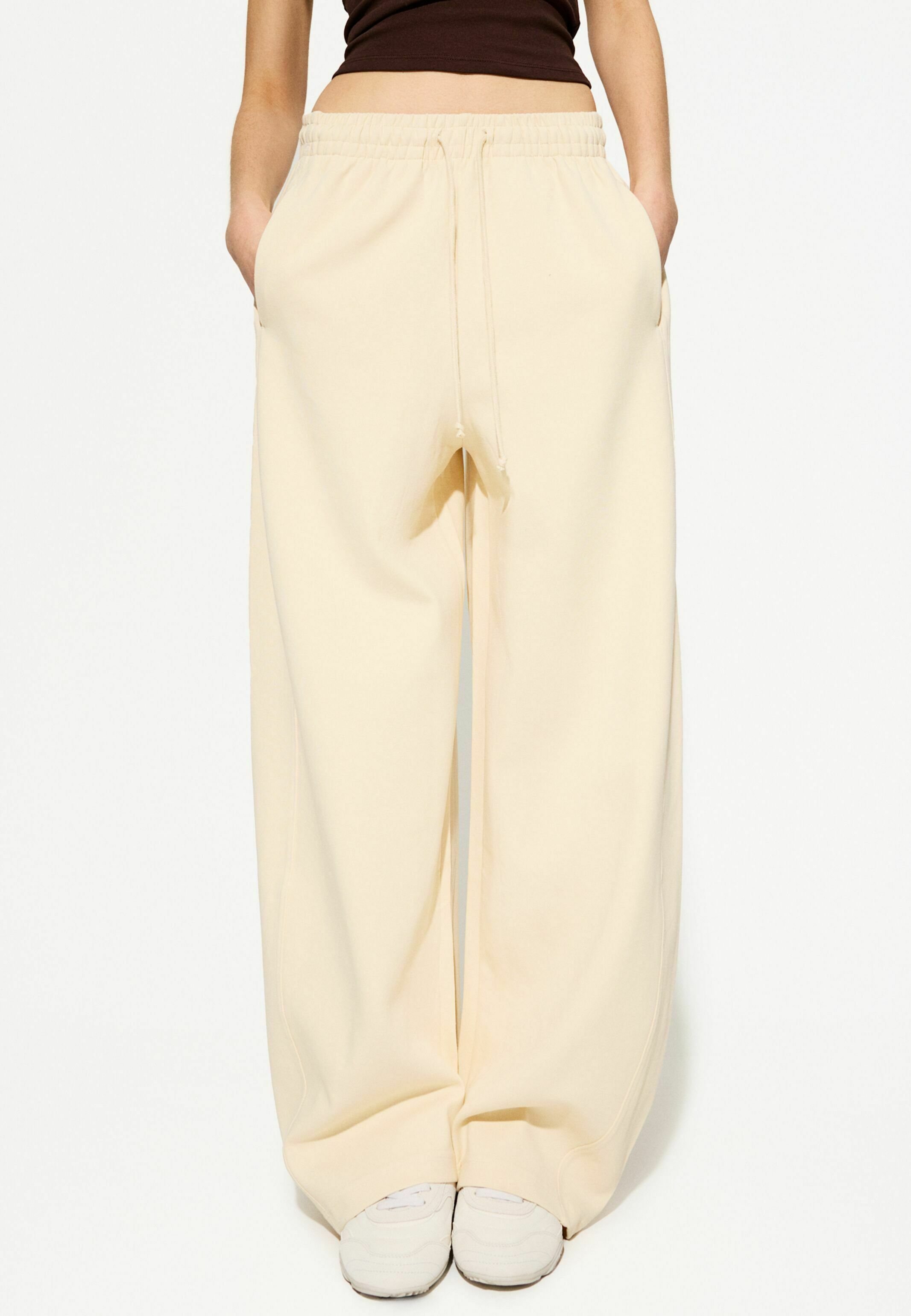 【BAON】[unisex] Baindi Peach Fuzz Banding String Wide Pt Bershka - Spodnie treningowe/piaskowy - Zalando.pl