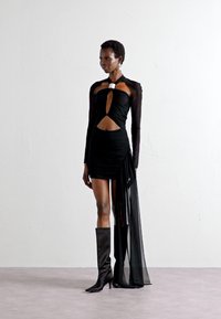 David Koma CRYSTAL BUCKLE DIAMOND CUTOUT MINI DRESS - Koktel haljina / svečana haljina - black/silver