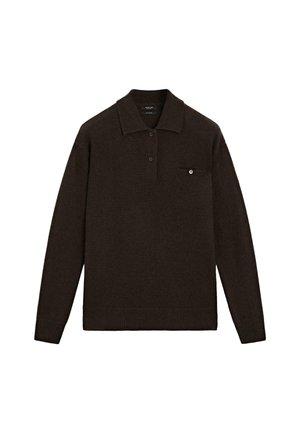 WITH POCKET DETAIL  - Maglione - mottled dark brown