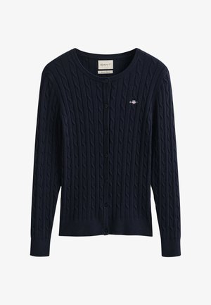 GANT, CABLE CARDIGAN - Cardigan - evening blue