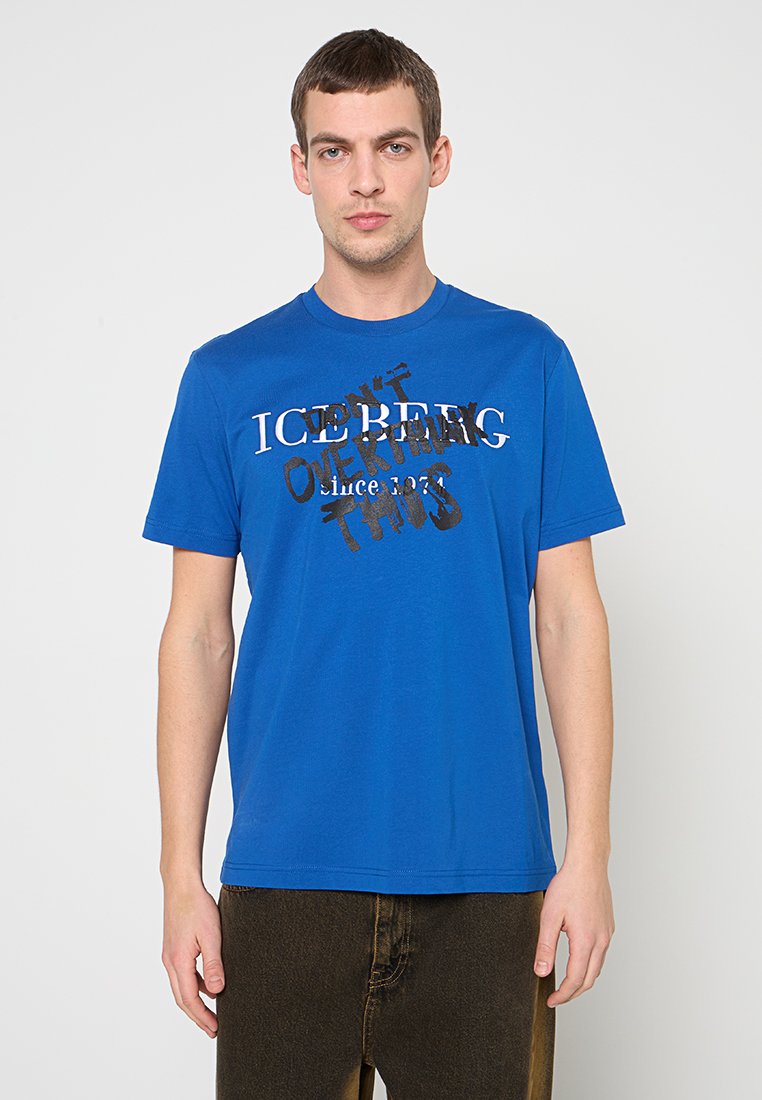 Iceberg T-shirt print koningsblauw