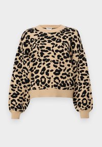 NMCHARLOTT O-NECK NOOS - Strikkegenser - beige