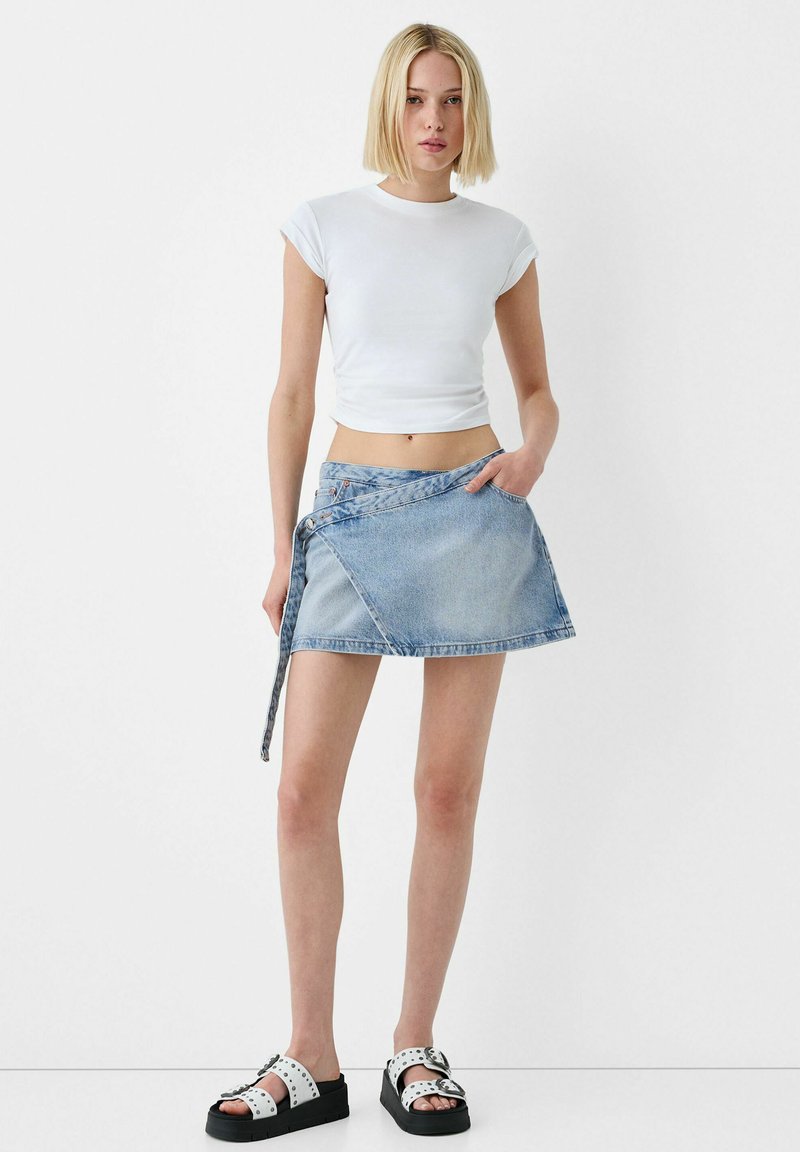 Bershka Minirok blauwgrijs