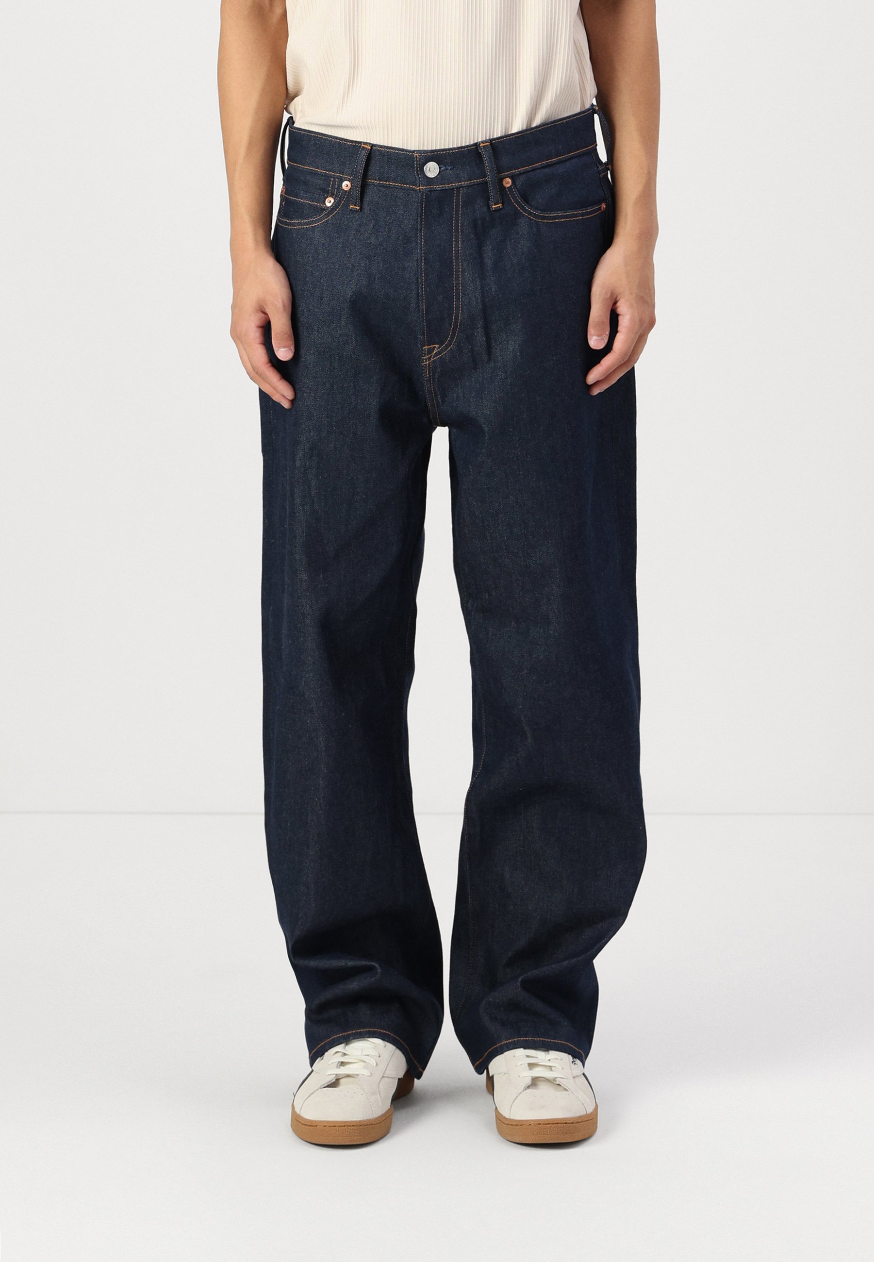 Abercrombie & Fitch BAGGY RAW - Baggy Jeans - blue denim - Zalando