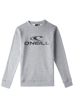 Grauer Pullover aus weichem Material mit Rundhalsausschnitt und gerippten Bündchen. Großes schwarzes "O'NEILL"-Logo auf der Vorderseite.