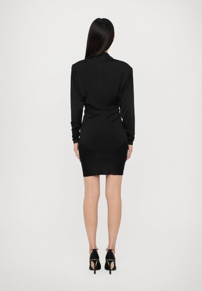 Victoria Beckham LONG SLEEVE RUCHED MINI DRESS - Vestido de cóctel - black
