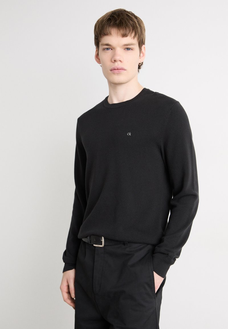 Calvin Klein STRUCTURE SWEATER - Strikkegenser - black