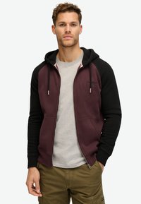 Superdry & Co ESSENTIAL BASEBALL - Sudadera con cremallera - rich deep burgundy black