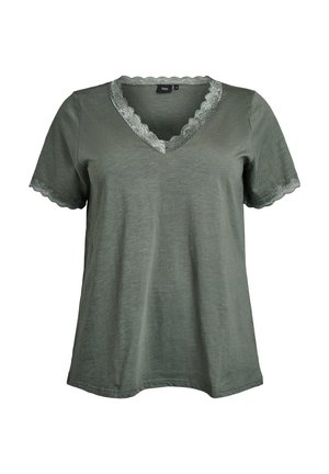 Zizzi SAUM - T-shirt print - thyme