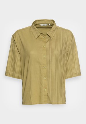 TOM TAILOR, BLOUSE TONAL STRIPE MIX - Blúzka - moderate olive