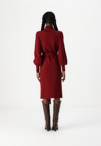 VILA VIAMANDA TURTLE NECK DRESS - Stickad klänning - cabernet