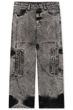 FAVELA BIG POCKET - Loose Jeans - black acid washed