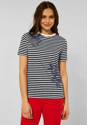 MIT STREIFENMUSTER - T-shirt imprimé - blau