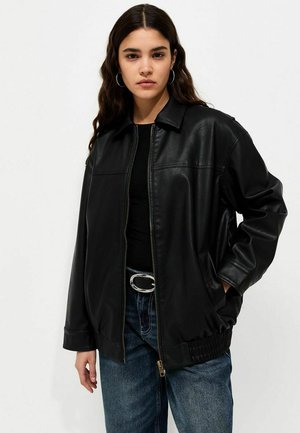 New Look, WASHED EFFECT  OVERSIZED JACKET - Giacca in similpelle - black