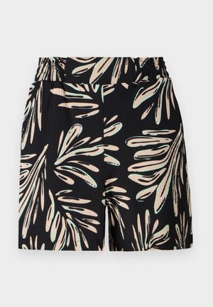 TOM TAILOR DENIM STRUCTURED - Rövidnadrágok - abstract black/beige