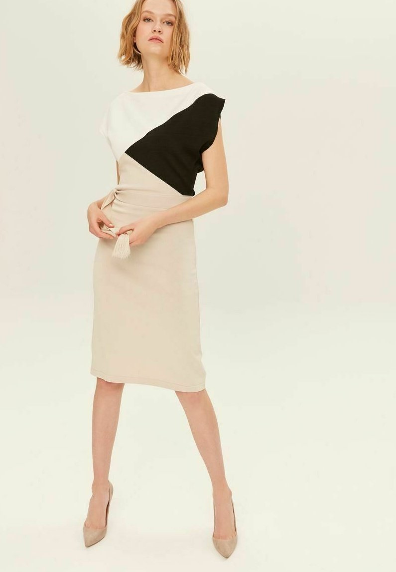 Damen Freizeitkleider | Join us Etuikleid beige/black/beige - FO13694 Damen Freizeitkleider | Join us Etuikleid beige/black/beige - FO13694