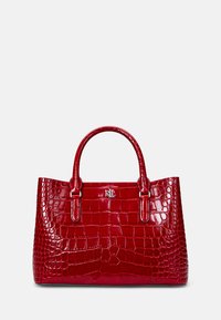 Lauren Ralph Lauren EMBOSSED LEATHER SMALL MARCY SATCHEL - Geantă de mână - festive red