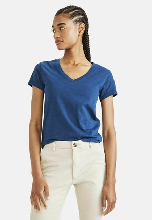 V NECK - Basic T-shirt - poseidon blue