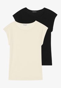 2 PACK - T-shirt basique - egret & black