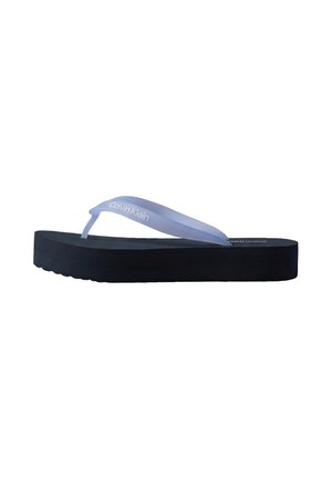 Calvin Klein CALVIN KLEIN AYSHA - METALLIC PLATFORM FLIP FLOPS - Zehentrenner - cornflower blue light blue